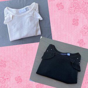 Children's Place White Sweater & Place Black Sweater For Girls Size 5/6 Small